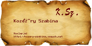 Kozáry Szabina névjegykártya